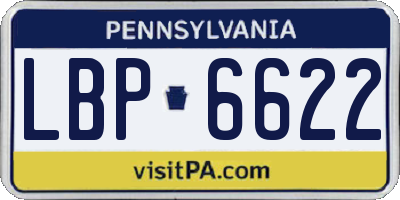 PA license plate LBP6622