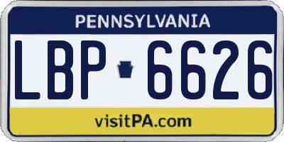 PA license plate LBP6626