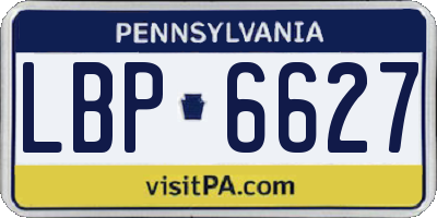 PA license plate LBP6627