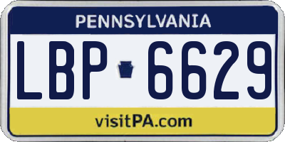 PA license plate LBP6629