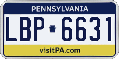 PA license plate LBP6631