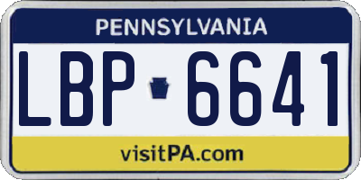 PA license plate LBP6641