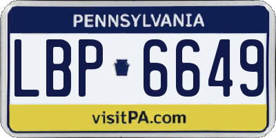 PA license plate LBP6649