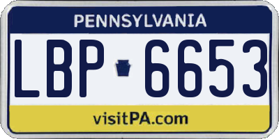 PA license plate LBP6653