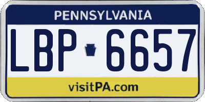 PA license plate LBP6657