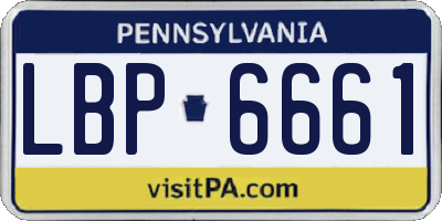 PA license plate LBP6661