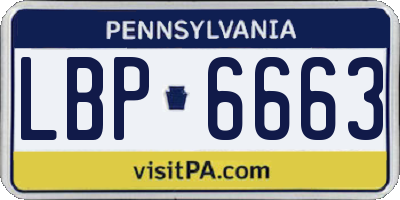 PA license plate LBP6663