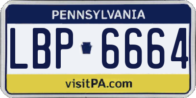 PA license plate LBP6664