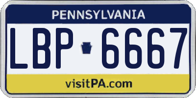 PA license plate LBP6667