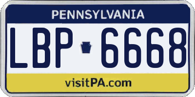 PA license plate LBP6668