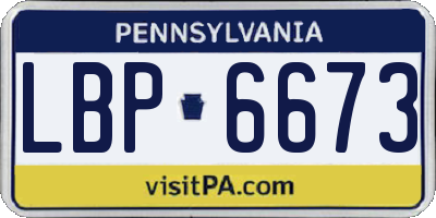 PA license plate LBP6673