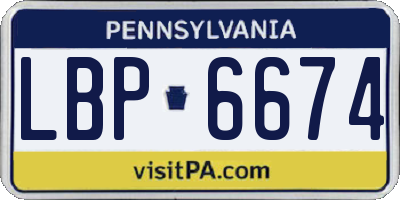 PA license plate LBP6674