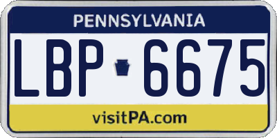 PA license plate LBP6675