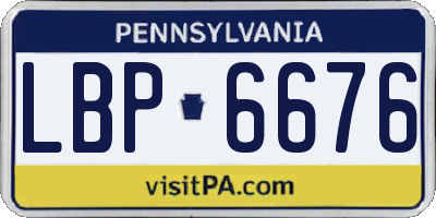 PA license plate LBP6676