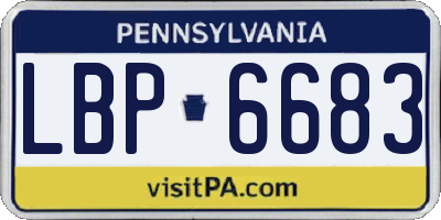 PA license plate LBP6683