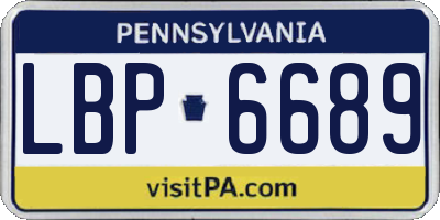PA license plate LBP6689