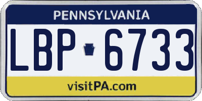 PA license plate LBP6733