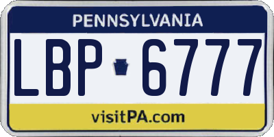 PA license plate LBP6777