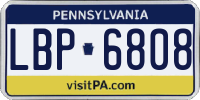 PA license plate LBP6808