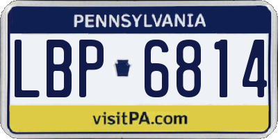 PA license plate LBP6814
