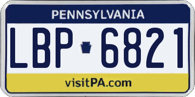 PA license plate LBP6821