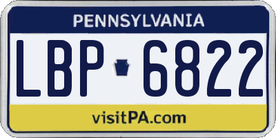 PA license plate LBP6822