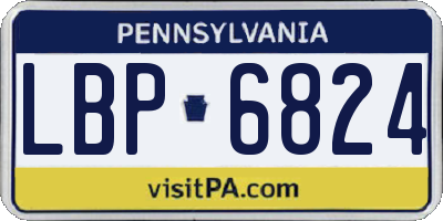 PA license plate LBP6824