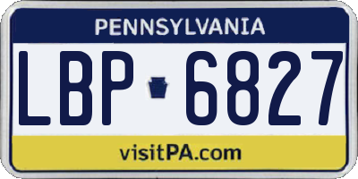 PA license plate LBP6827