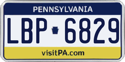 PA license plate LBP6829