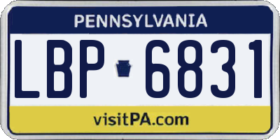 PA license plate LBP6831