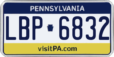 PA license plate LBP6832