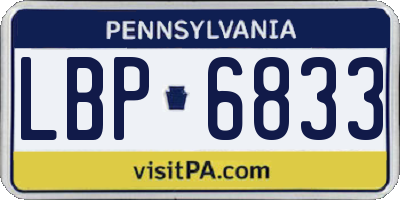 PA license plate LBP6833
