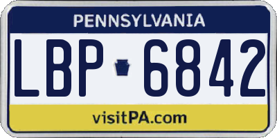 PA license plate LBP6842