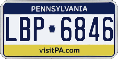 PA license plate LBP6846