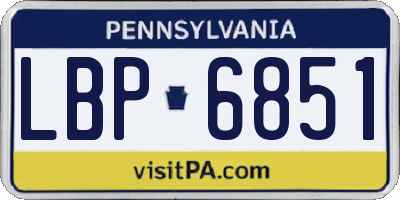 PA license plate LBP6851