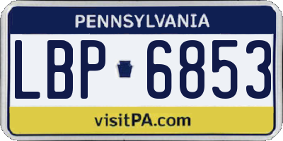 PA license plate LBP6853