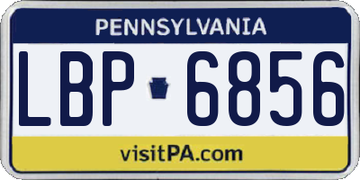 PA license plate LBP6856