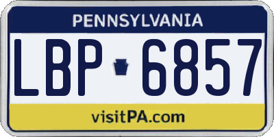 PA license plate LBP6857