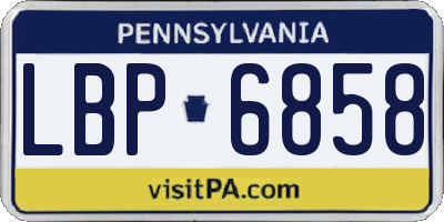PA license plate LBP6858