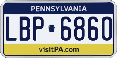 PA license plate LBP6860