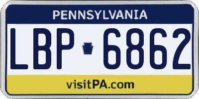 PA license plate LBP6862