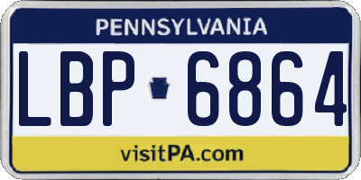 PA license plate LBP6864