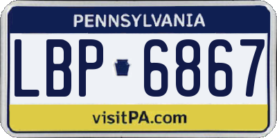 PA license plate LBP6867
