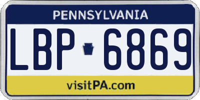 PA license plate LBP6869