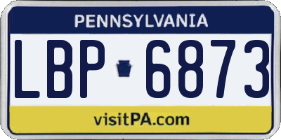 PA license plate LBP6873