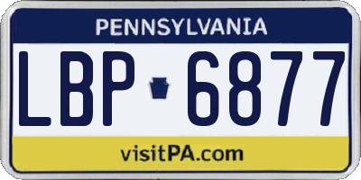 PA license plate LBP6877