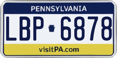 PA license plate LBP6878