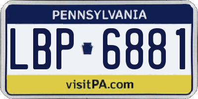 PA license plate LBP6881