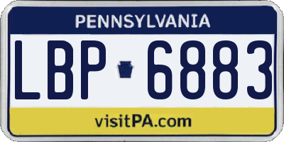 PA license plate LBP6883