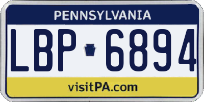 PA license plate LBP6894